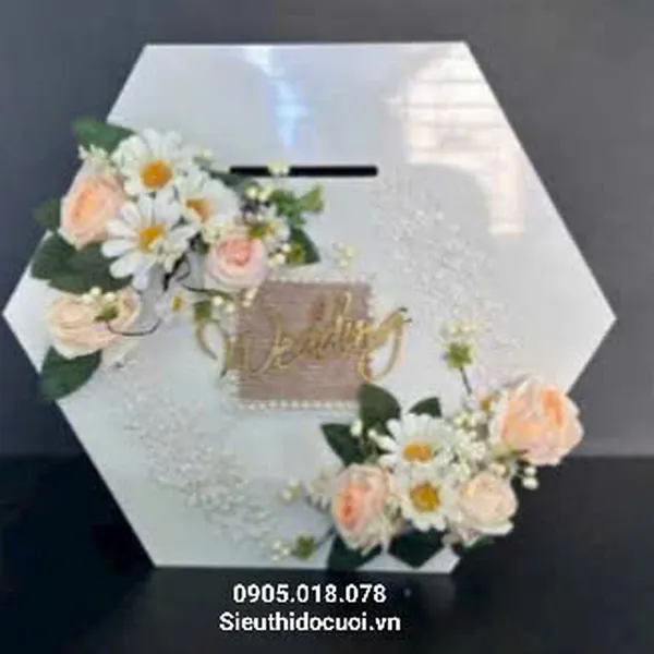 Thùng tiền đám cưới hình lục giác