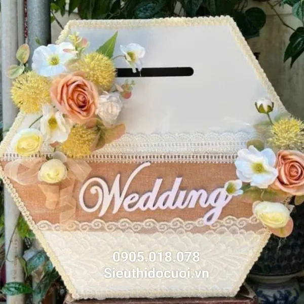 Thùng tiền đám cưới hình lục giác