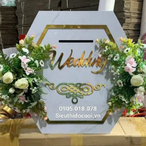 Thùng tiền đám cưới hình lục giác