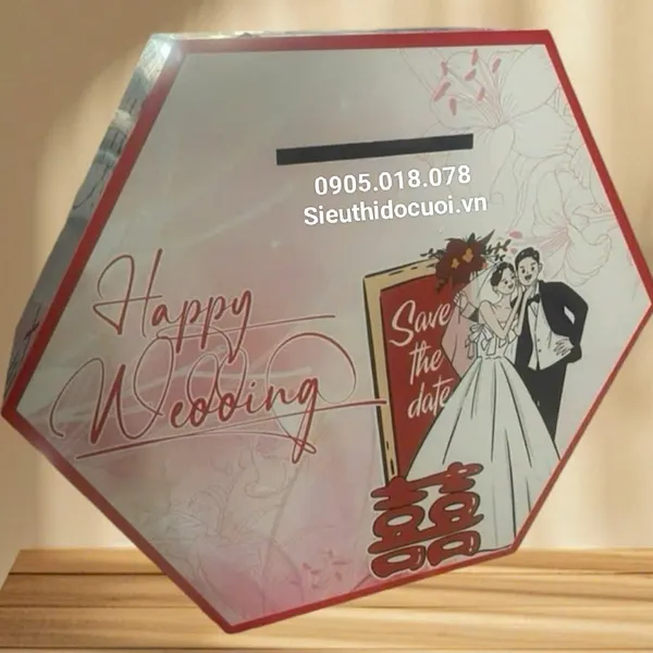 Thùng tiền đám cưới hình lục giác