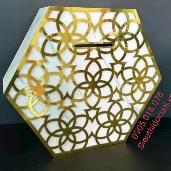 Thùng tiền đám cưới hình lục giác