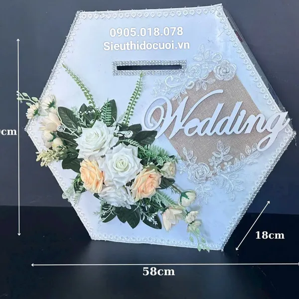 Thùng tiền đám cưới hình lục giác