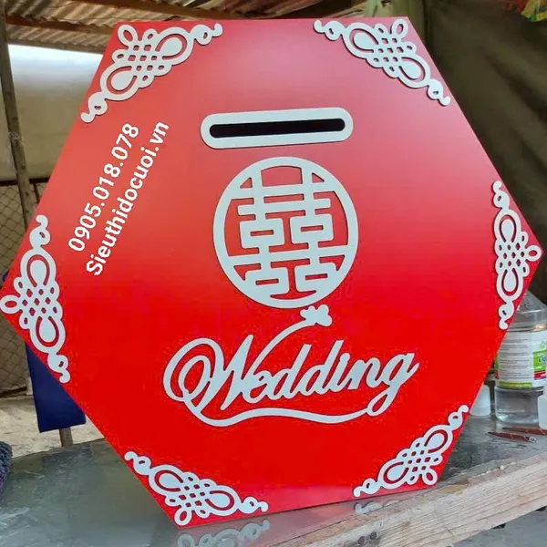 Thùng tiền đám cưới hình lục giác