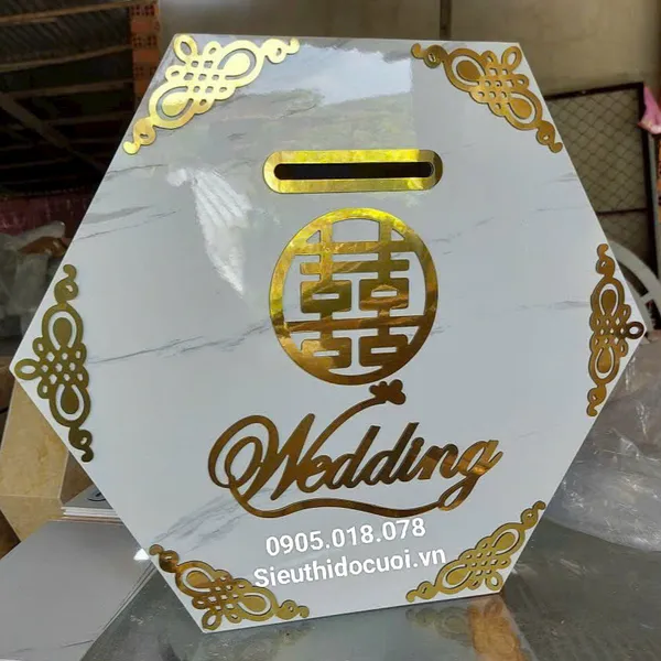 Thùng tiền đám cưới hình lục giác