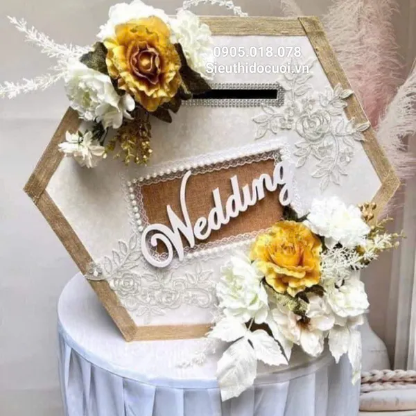 Thùng tiền đám cưới hình lục giác