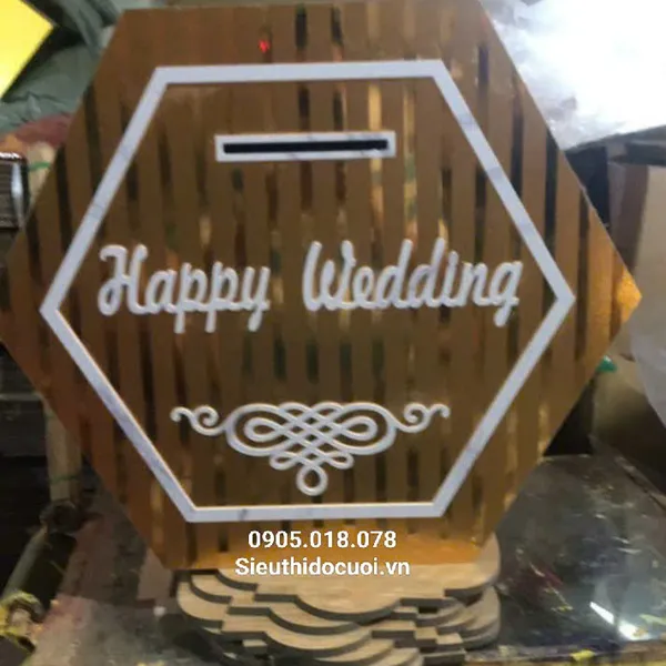 Thùng tiền đám cưới hình lục giác