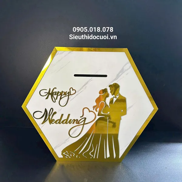 Thùng tiền đám cưới hình lục giác