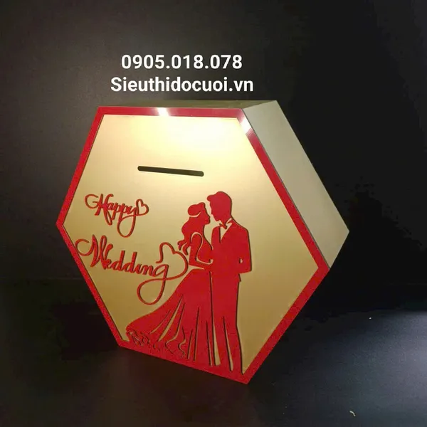 Thùng tiền đám cưới hình lục giác
