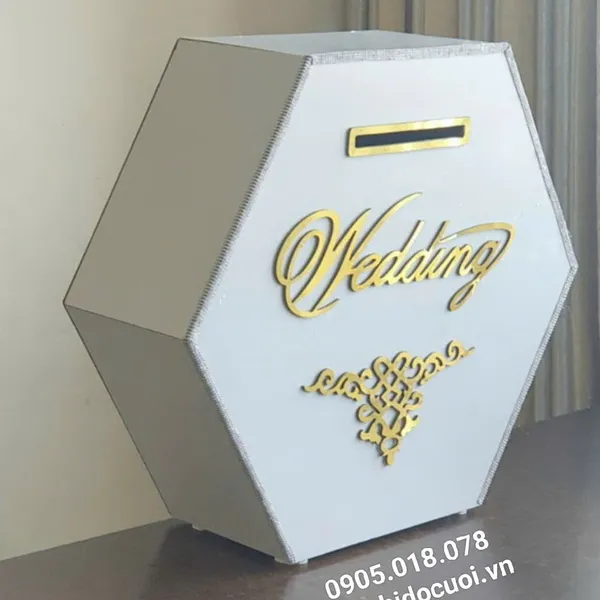 Thùng tiền đám cưới hình lục giác