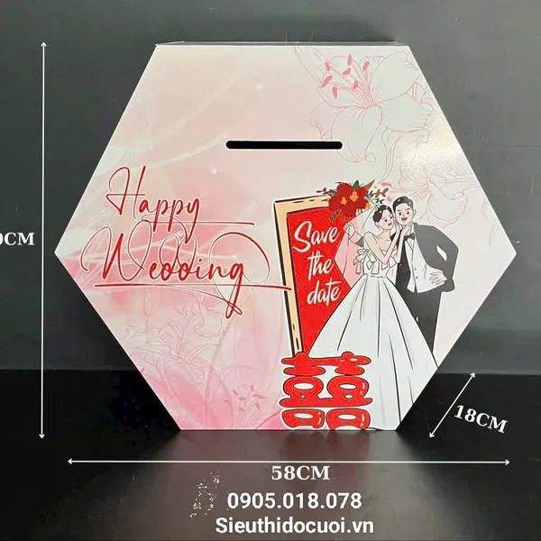 Thùng tiền đám cưới hình lục giác