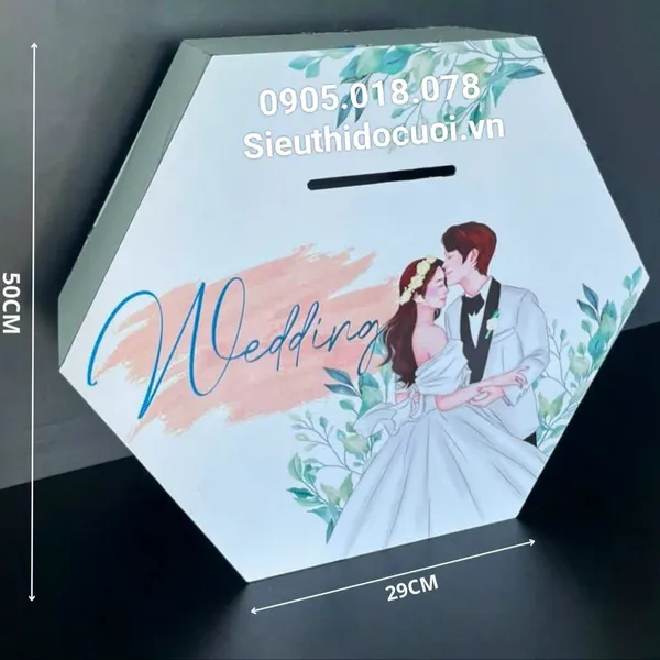 Thùng tiền đám cưới hình lục giác