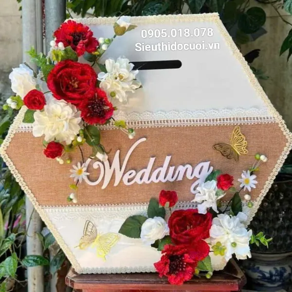 Thùng tiền đám cưới hình lục giác