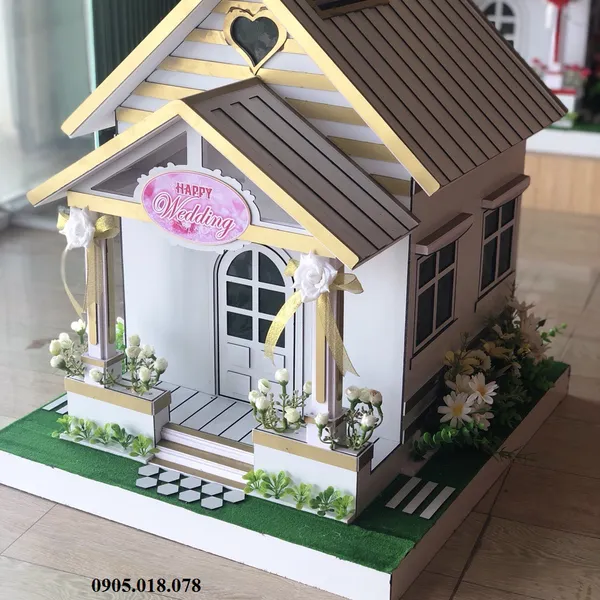Thùng tiền đám cưới hình ngôi nhà hạnh phúc