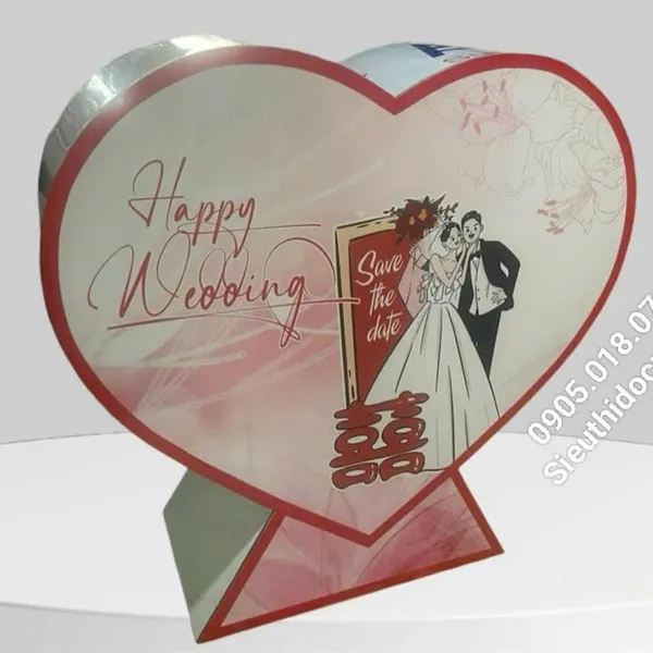 Thùng tiền đám cưới hình trái tim