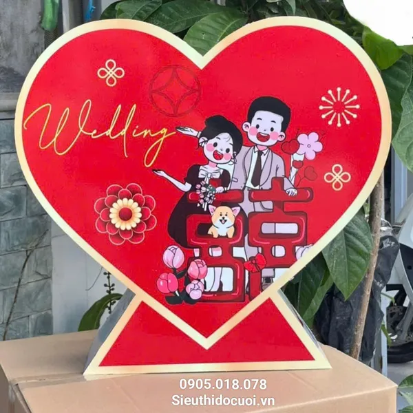 Thùng tiền đám cưới hình trái tim