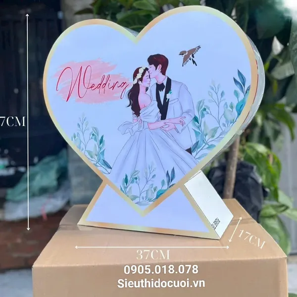 Thùng tiền đám cưới hình trái tim