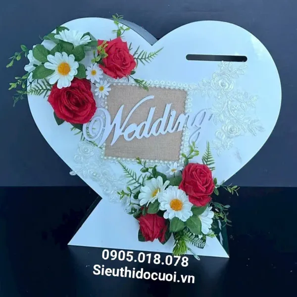 Thùng tiền đám cưới hình trái tim