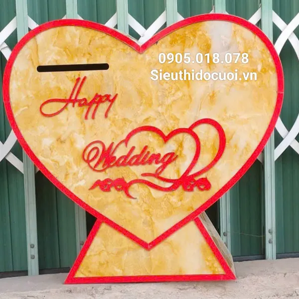 Thùng tiền đám cưới hình trái tim