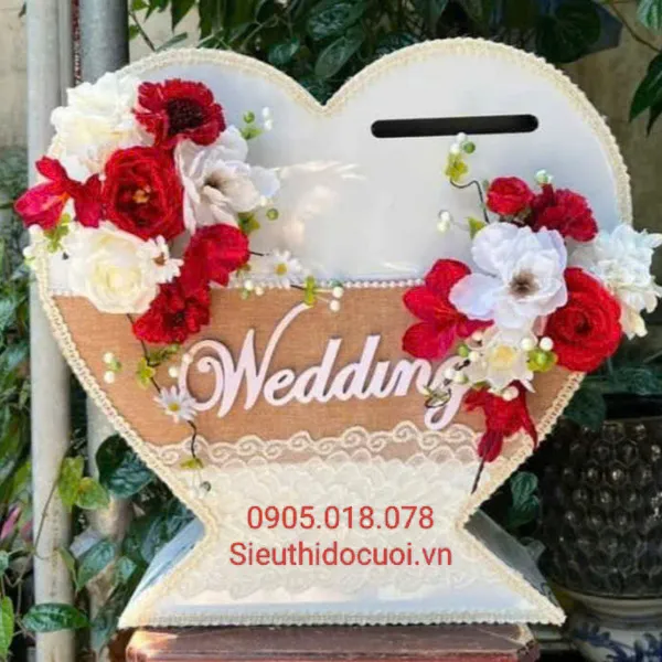 Thùng tiền đám cưới hình trái tim