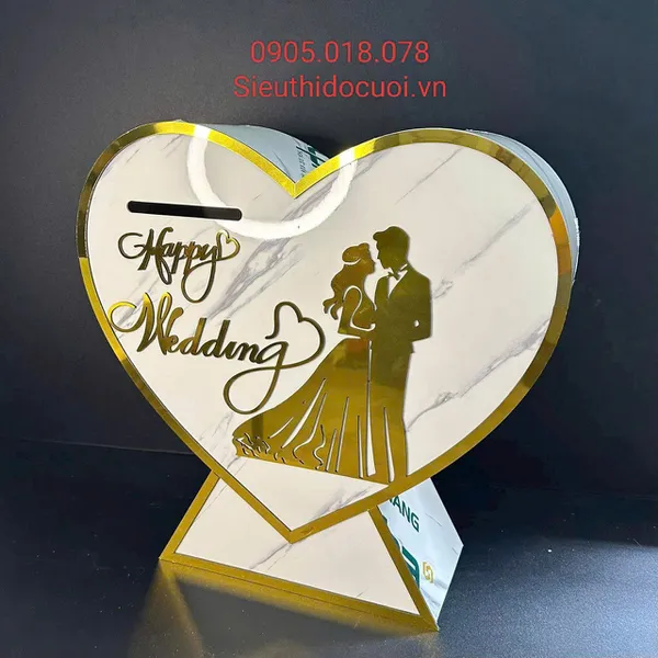 Thùng tiền đám cưới hình trái tim