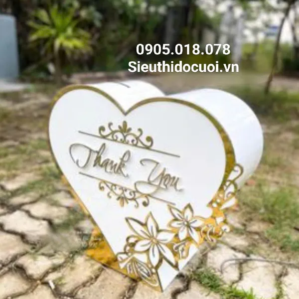 Thùng tiền đám cưới hình trái tim TT34