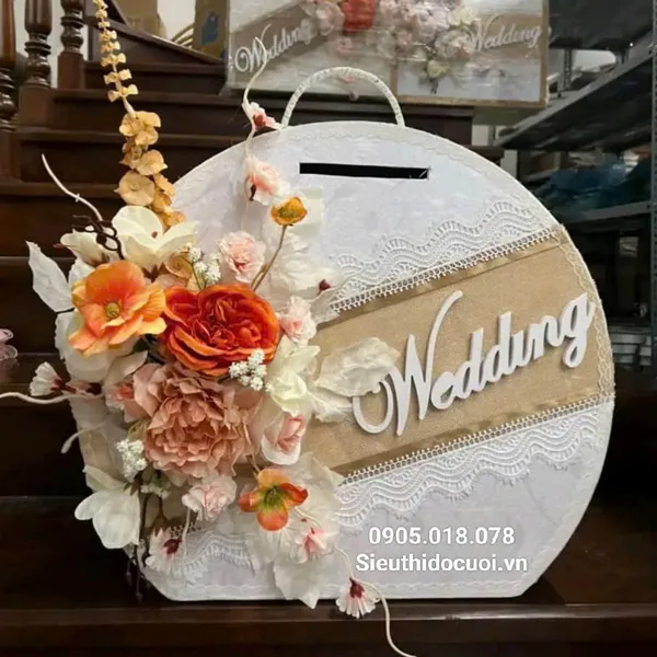 Thùng tiền đám cưới hình tròn