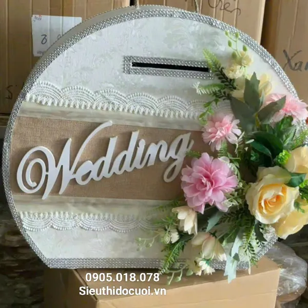 Thùng tiền đám cưới hình tròn
