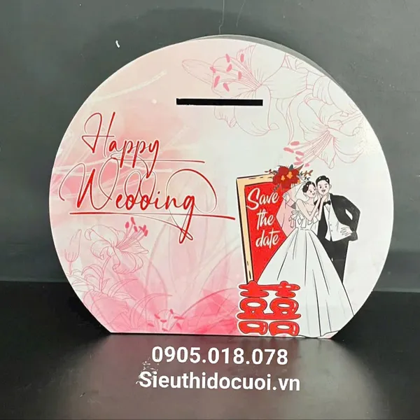 Thùng tiền đám cưới hình tròn