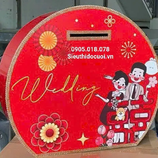 Thùng tiền đám cưới hình tròn