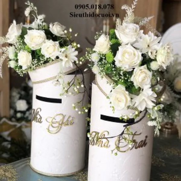 Thùng tiền đám cưới hình trụ tròn TT3