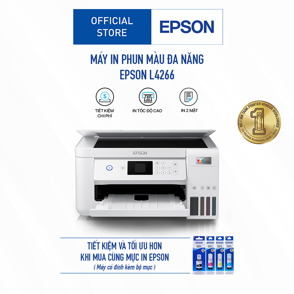 Máy in phun màu đa chức năng EcoTank L4266