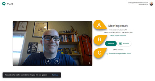 sử dụng google meet