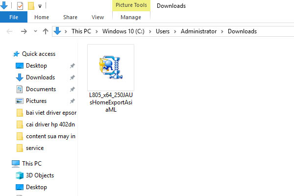 cài đặt driver máy in Epson L805