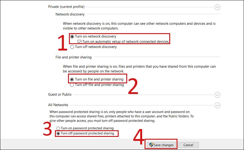 chia sẻ máy in qua mạng lan