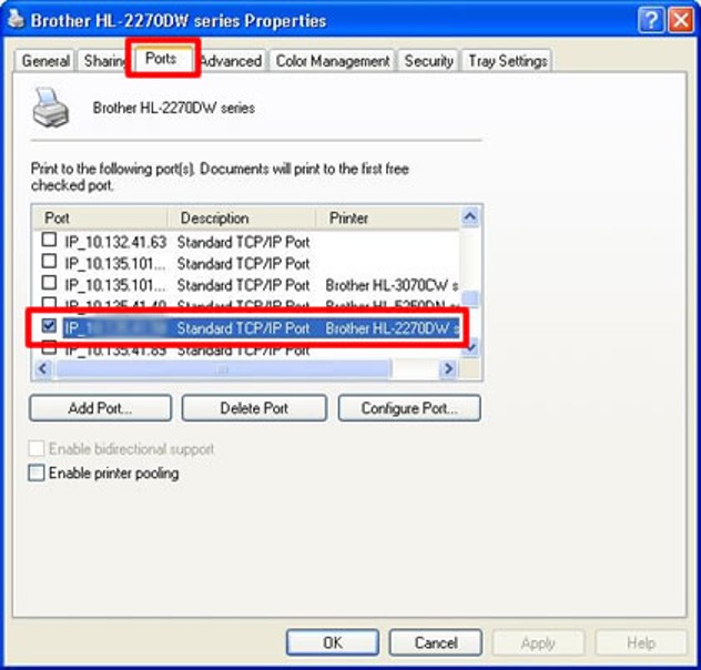 địa chỉ ip máy in