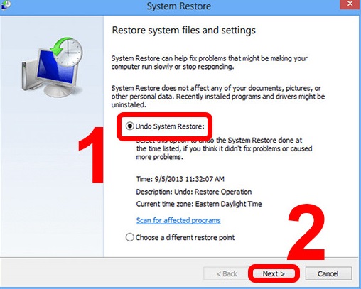 máy in lỗi chấm than vàng