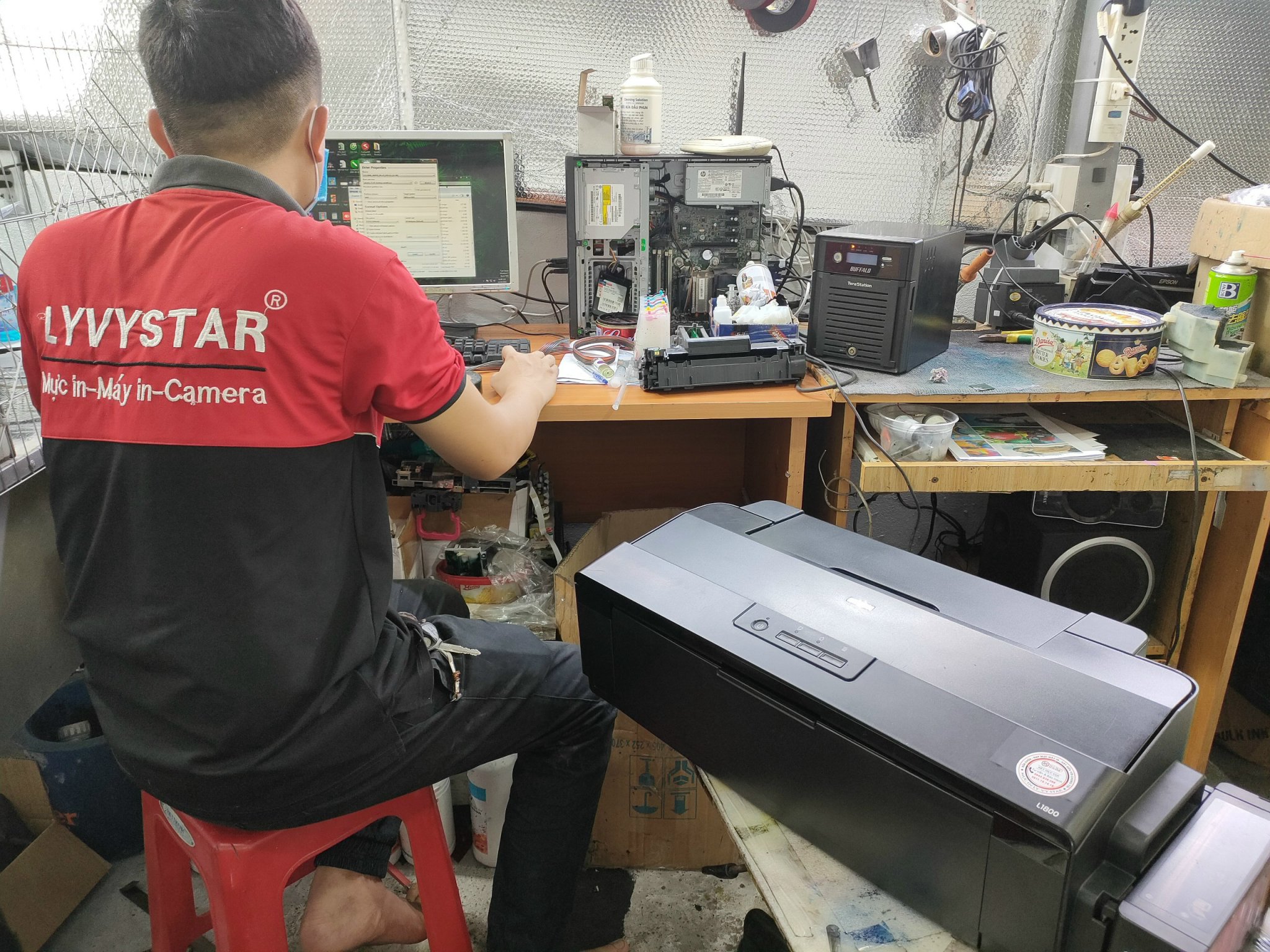 sửa đầu phun máy in màu epson