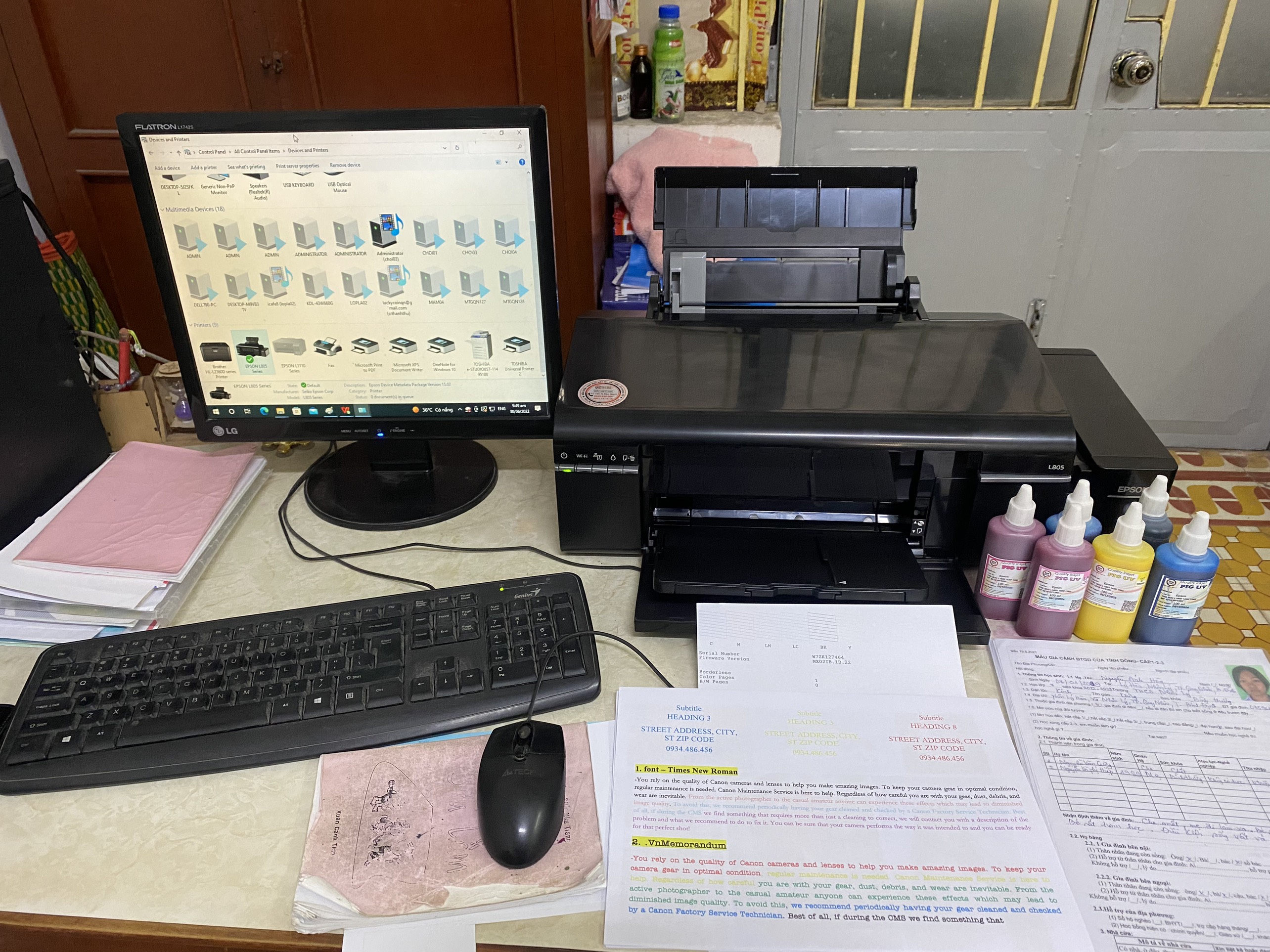 máy in màu qua wifi