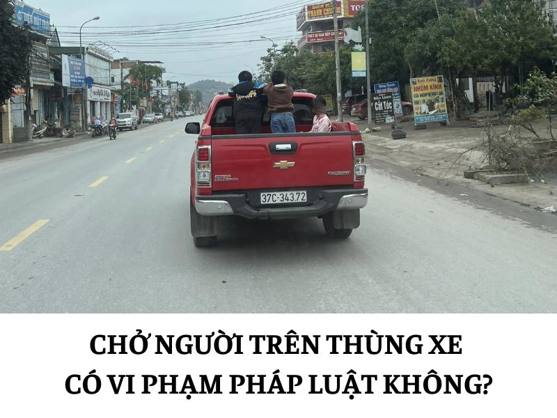 chở người trên thùng xe có vi phạm giao thông không