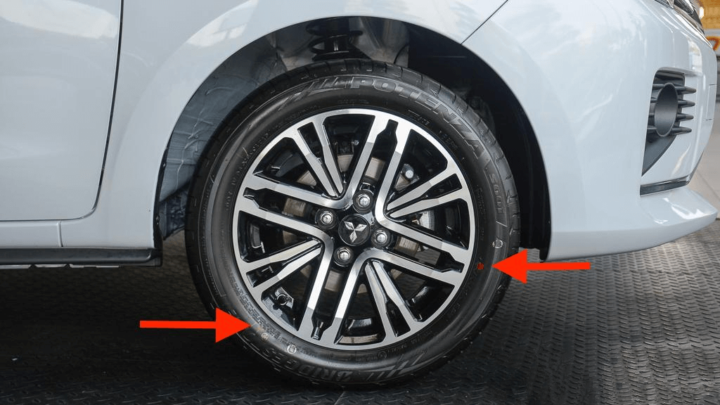 Tác dụng những chấm vàng, đỏ xuất hiện trên thành lốp xe