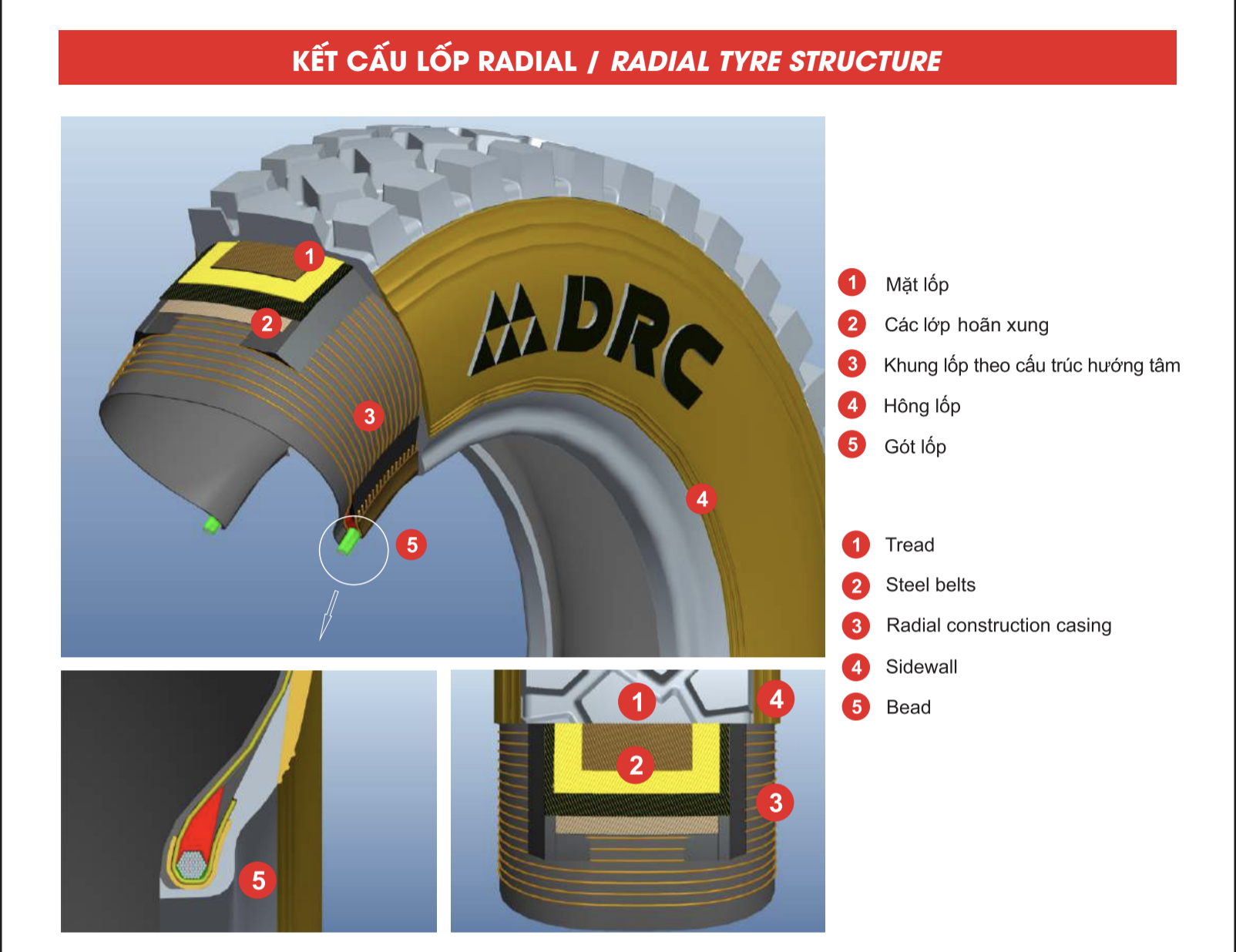 cấu tạo lốp bố thép