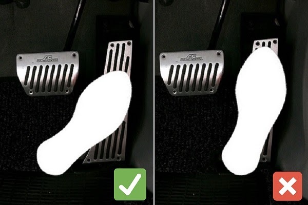 cách đặt chân ga, chân phanh đúng