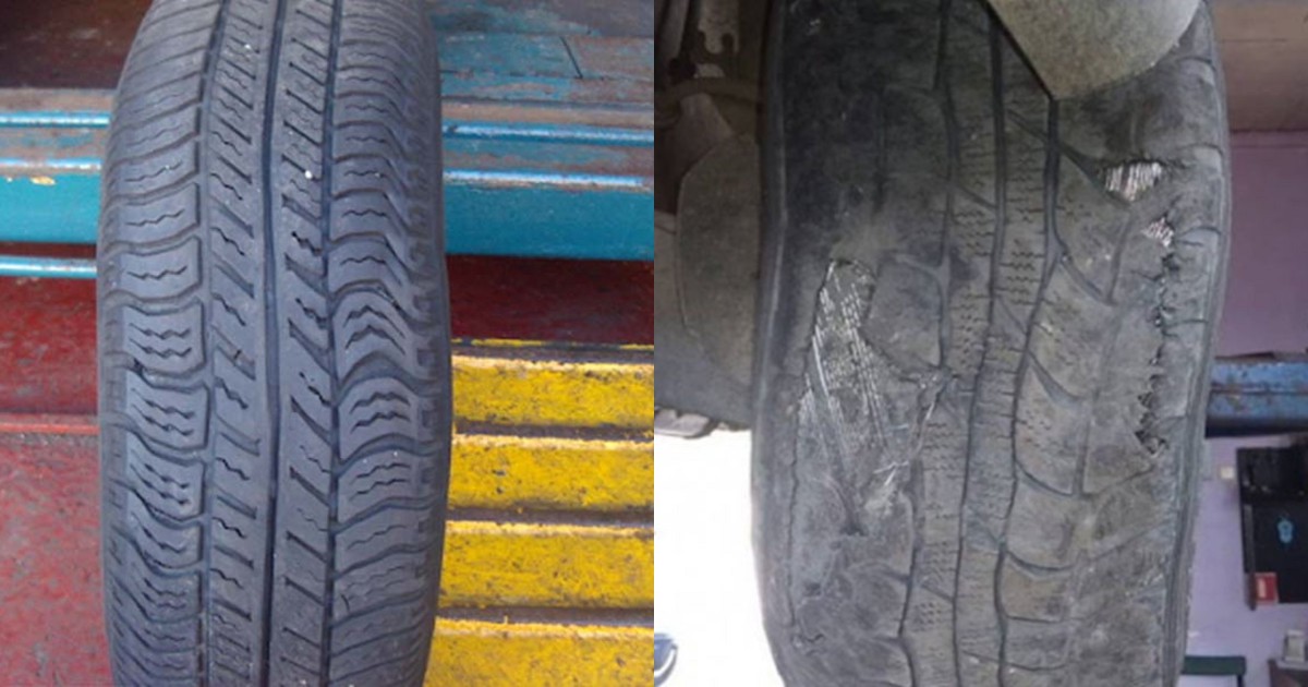 lốp ô tô bị méo