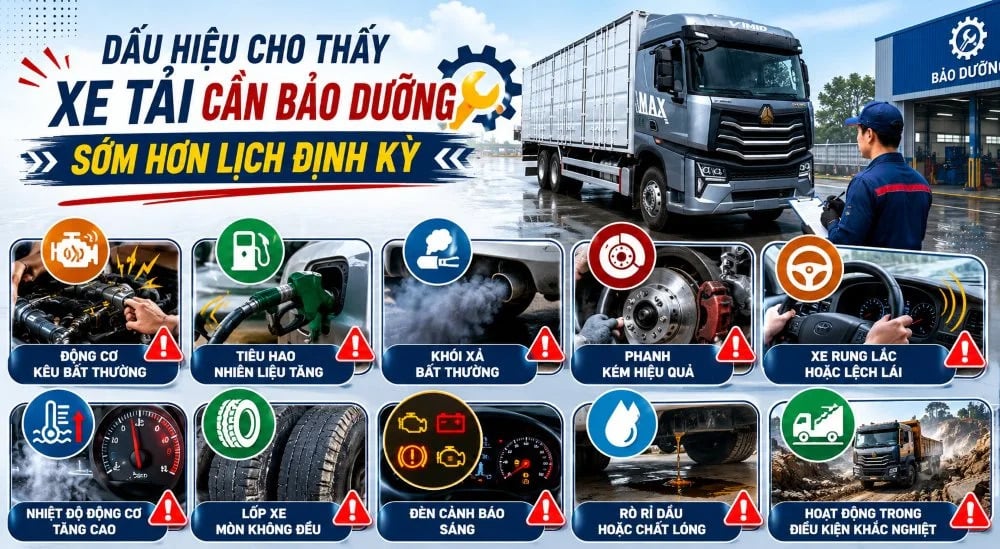 Lịch bảo dưỡng định kỳ xe ô tô tải và các hạng mục bắt buộc