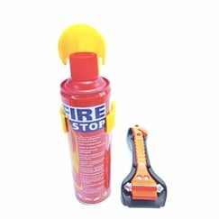 Combo An Toàn Ô Tô: Bình Chữa Cháy Mini Fire Stop (500ml) & Búa Thoát Hiểm Đa Năng