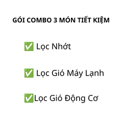 Combo Lọc Bảo Dưỡng Cho Xe Toyota Wigo Yaris Vios Altis Camry Corolla Cross Raize Rush Veloz Cross Avanza Innova Fortuner Hilux Hiace