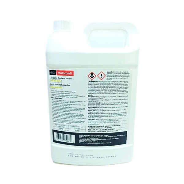 Nước Làm Mát Pha Sẵn Ford Motorcraft Long Life Coolant Yellow (Can 4 Lít)