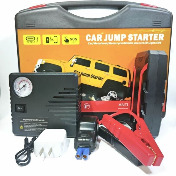 Bộ Cứu Hộ Ô Tô Đa Năng 5 Trong 1 – Kích Bình & Bơm Lốp Cao Cấp