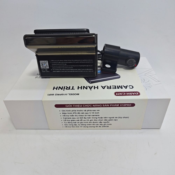 Camera hành trình V10 Pro WiFi - Ghi hình 2 mắt Trước & Sau, Màn hình 3.16 inch