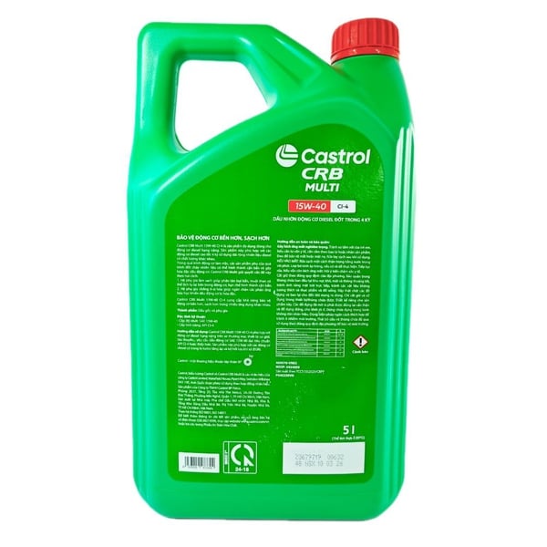  Dầu Nhớt Động Cơ Diesel Hạng Nặng Castrol CRB Multi 15W-40 CI-4 (Can 5 Lít)